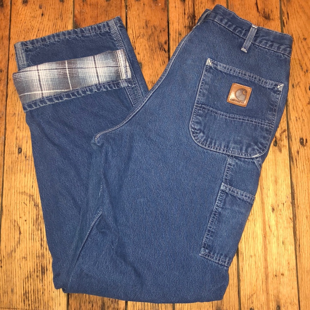 Flannel lined Carhartt Jeans